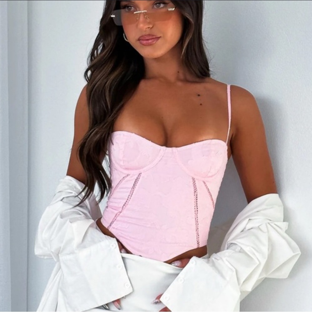 XS Don't Use Me Bustier Baby Pink